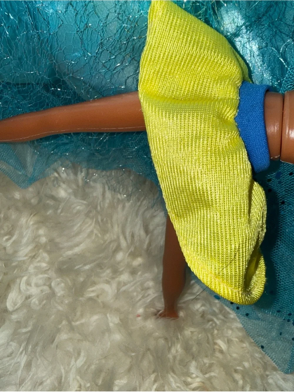 Barbie vintage yellow cheerleader skirt blue waist